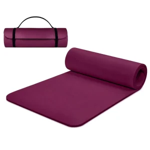 0.5 Inch Extra Thick NBR Yoga Mat 72×24 Inch Non Slip Fitness Exercise Mat With Free Carry Strap for Home Gym Pilates Workout
