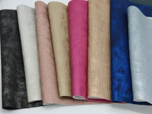 0.8mm 54″ Woven Metallic Pattern PU Suitable for Footwear Materials Packaging and Apparel