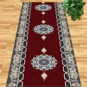 0035 Runner Rug Red Hallway Floor Mats Cuttable Hotel Hall Long Carpet Thick for Staircase Living Room Bedroom
