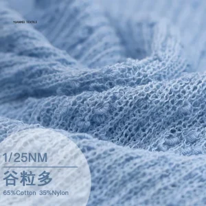 1/25NM 65% Cotton 35% Nylon Knitted Sweater Fabric Comfortable and Skin Friendly Factory Stock Supply Blended Yarn Fancy Yarn