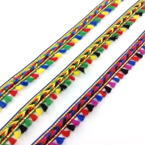 1 Inch Colorful Stripe Tassel Fringe Trimming Fringe Lace Clothing Accessories Garment Bag Hat Accessories
