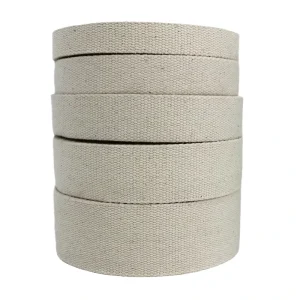 1 inch Thick High Tenacity Natural Cotton Woven Webbing Waistband For Shoe Laces Canvas Straps And Accessories