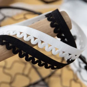 1.2 Cm Textile Accessories Underwear Picot Lace Elastic Webbing Band Nylon Bud Edge Tape Webbing Belt for Garment