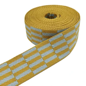 1.5 Inch 38mm 100% Polyester Jacquard Macaron Color Plaid Webbing 1.8mm Thick Diagonal Check Ribbon for Fashion Bag Straps Pet