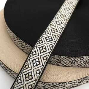 1.5 Inch Jacquard Woven Logo Webbing High Elastic Polyester Spandex Waistband for Bags Shoes Home Textiles Sofa Accessories
