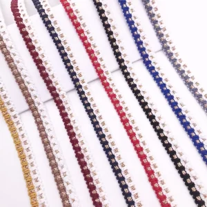 1.5cm DIY Webbing 100% Cotton Lace Ribbon Decorative Textile Accessories High Tenacity Custom Color Available