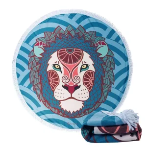 1.5m Round Beach Towels With Tassel Sand Free Summer Large Microfiber Beach Towel Custom Design LOGO Printed