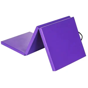 1.6 Inch Thick Three-Fold Folding Exercise Mat with Carrying Handles for MMA Gymnastics Home Gym Use