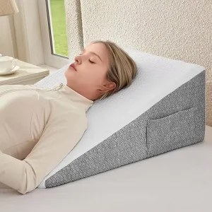 10 Inch Memory Foam Bed Wedge Pillow for Acid Reflux Snoring & Back Pain Relief Washable Cover Support Cushion for Sleeping