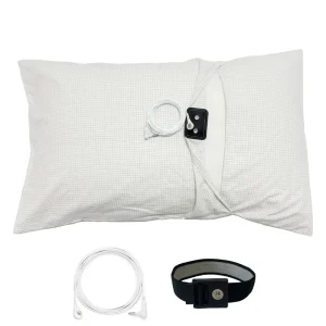 10% Silver Fiber 90% Organic Cotton Modern Solid Rectangle Woven Earthing EMF Reducing Pillowcase for Queen King Size Home Hotel