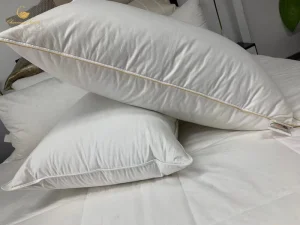 100% 233TC Cotton Goose Down Pillow Comfortable Filling Soft Down Feather Sleeping Pillow for Hotel