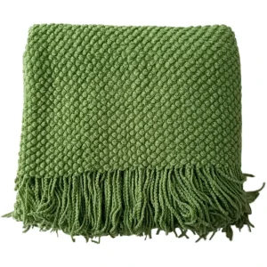 100% Acrylic Fibers Accept Customization Soft Comfortable Throw Blanket With Decor Tassel