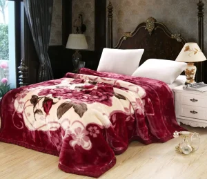 100% Acrylic Thick Minky Blanket for Winter Custom Faux Fur Raschel Blanket