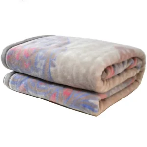 100% Australian Wool Raschel Blanket Custom Printed Woven Kutombana Floral Winter Heavy Double Bed Bedspread