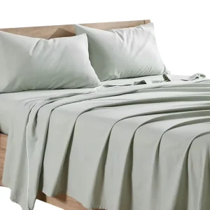 100% Bamboo Bedding Sets Home Textile 300t Sateen Bamboo Fabric Sheet Set with Plaid Style Woven Techniques