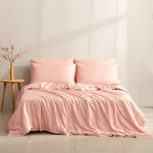 100% Bamboo Fabric Embroidery Bed Sheet Cover Duvet Covers Sets for King Size Bed