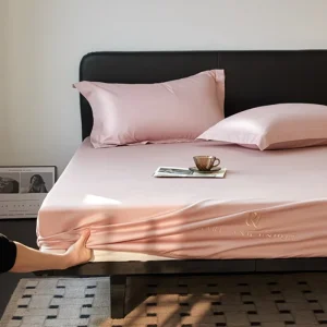 100% Bamboo Fiber Bedding Set Customizable Size Woven Rectangle Plain Solid Color Eco-Friendly Washable Fitted Sheet Hotel