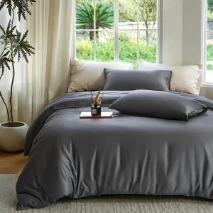 100% Bamboo Fiber Modern 300tc Duvet Cover Set Eco Friendly Lightweight Buttery Soft Cooling Home Hotel Use 3 Piece (1 Duvet
