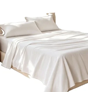 100% Bamboo Fiber Solid Duvet Cover Set Sateen Weave 400TC Oeko Tex Certified Queen Size Four Piece Bedding Set