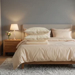 100% Bamboo Fiber Woven Eco Friendly Simple 200TC Duvet Cover Set Solid Pattern Wedding Polyester Filling