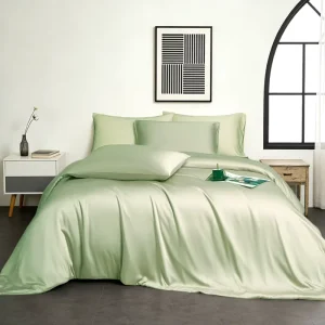 100% Bamboo Fiber Woven Luxury OEKO-TEX Certified Cooling King Size 300tc 4-Piece Organic Modern All-Season Duvet Cover Set Home