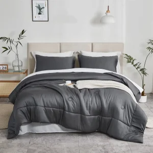 100% Bamboo Luxury Comforter Set Lightweight Cooling Comforter for Hot Sleepers Silky Soft Queen Comforter
