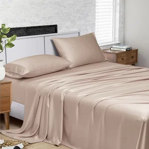 100% Bamboo Lyocell Fiber King Size Simple 6 Piece Sheet Set with 4 Pillowcases Eco Friendly Cooling for Summer Bedroom Use