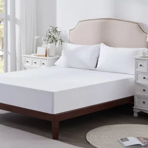100% Bamboo Queen Cooling Sheets Set with Flat Bed Sheet Fitted Sheet Pillow Case