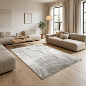 100% Bamboo Silk Plain Grey Color Comfortable Wall to Wall Carpet for Living Room and Bedroom