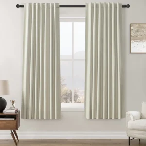 100% Blackout Linen Blend Pinch Pleat Curtains Valances Customizable Waterproof Eco Friendly Noise Reducing Thermal Insulation