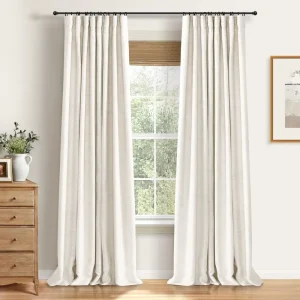 100% Blackout Polyester Curtains Soundproof Light Blocking Linen Coating Curtains for Bedroom