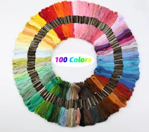 100 Colors Terylene Cotton Polyester Embroidery Thread for Hand Knitting & Sewing Crochet Sewing Kit