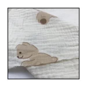 100% Combed Cotton Double Gauze Muslin Crinkle Floral Fabric 120gsm Woven for Swaddles Pillow Baby Sleepwear for Boys Girls