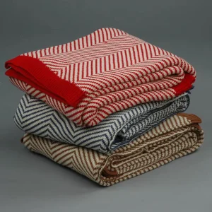 100% Combed Cotton Knit Throw
