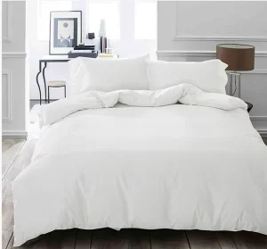 100% Combed Egyptian Cotton Woven Plain Comforter Set 300tc 3 Piece Customizable Colors White