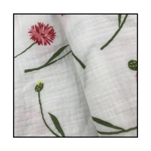 100% Combed Super Soft Baby Diapers Super Crepe Gauze Muslin Fabric for Clothing 120gsm Woven Cotton for Girls Upholstery