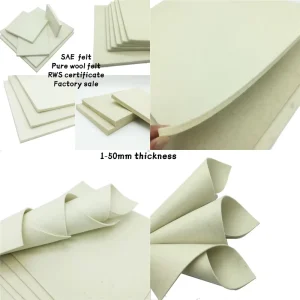 100% Compressed Woolen Felt Industrial Thick Wool Felt Die Cut Sheep Wool Felt Fabric SAE Felt