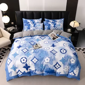 100% Cotton 200TC Solid 4-Piece Duvet Set Custom Logo Eco-Friendly Fabric European-American Style Bed Linen for Hotel