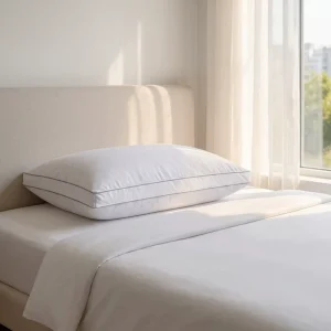 100% Cotton 3D Gusseted Bed Pillow for Side Sleeper Neck Support High Loft Down Alternative Breathable Pillows