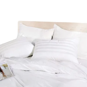 100% Cotton 3cm Satin Stripe Bed Linen Set Luxury Hotel Striped Bedding Duvet Cover Fitted Sheet Flat Sheet