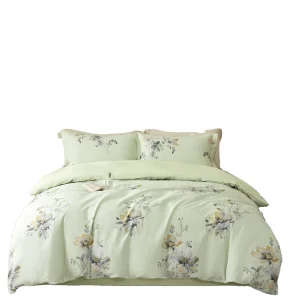 100% Cotton 4 Pieces Bedding Set Pastoral Floral Printed Duvet Cover Flat Sheet All Season Home Dorm Bed Linen