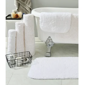 100% Cotton Absorbent Eco Friendly Wave Pattern Bath Rug Mat Non Slip Thickened for Bathroom