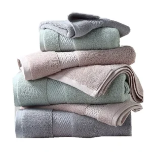 100% Cotton Absorbent Solid Color Bath Towels Bath Towel in Stock for Hotel Home with Custom Embroidery logo
