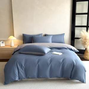 100% Cotton American Solid 200TC Woven Luxury Hotel Style Queen Size Complete Bedding Set with Duvet Cover
