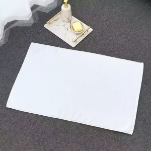 100% Cotton Bath Mat Thick 21s 2 Non Slip Hotel Towel with Plaid Pattern Woven Technique