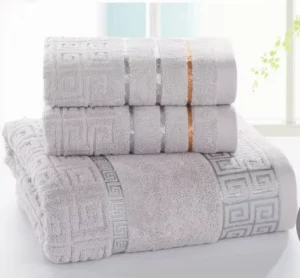 100% Cotton Bath Towel Set Custom Soft Lint Free Quick Dry Eco Friendly Luxury Gift Boxed