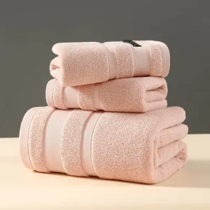 100% Cotton Bathroom Towel Set Soft Absorbent Multi Color Towel Bundle for Home Daily & Hotel Use