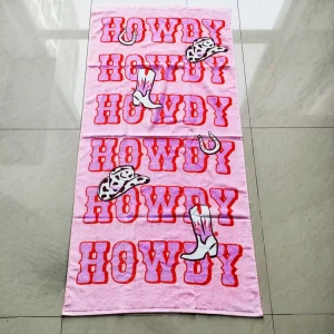 100% Cotton Beach Towel Custom Design Reactive Printed Large Oversized Jacquard Logo