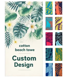 100% Cotton Beach Towel Custom Logo Bulk Soft Absorbent Beach Towels for Resort Hotel