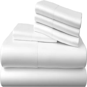 100% Cotton Bed Linen Sheet Set White Hotel Cotton Bedding